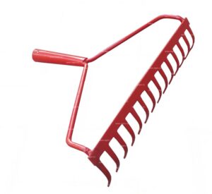 Grėblys 36 cm, prailgintu "kaklu", 14 dantų (metalinis), be koto
