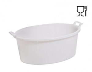 Vonelė plastikinė ovali, 12 l, su rankenomis (tinka sąlyčiui su maistu)